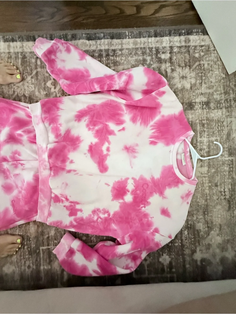 Girls Pink Tie-Dye Footie One-Piece Romper